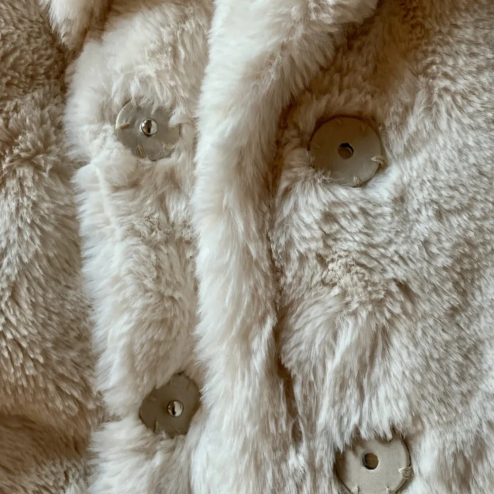 Stand Studio White Faux Fur Jacket EU42 8 10 12 Large - Picture 5 of 8